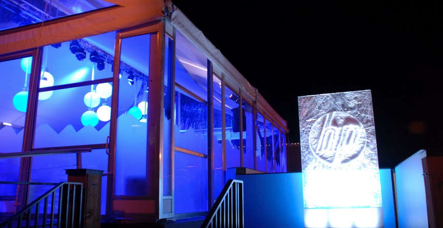 Patio Entrance with Exterior Ice Logo